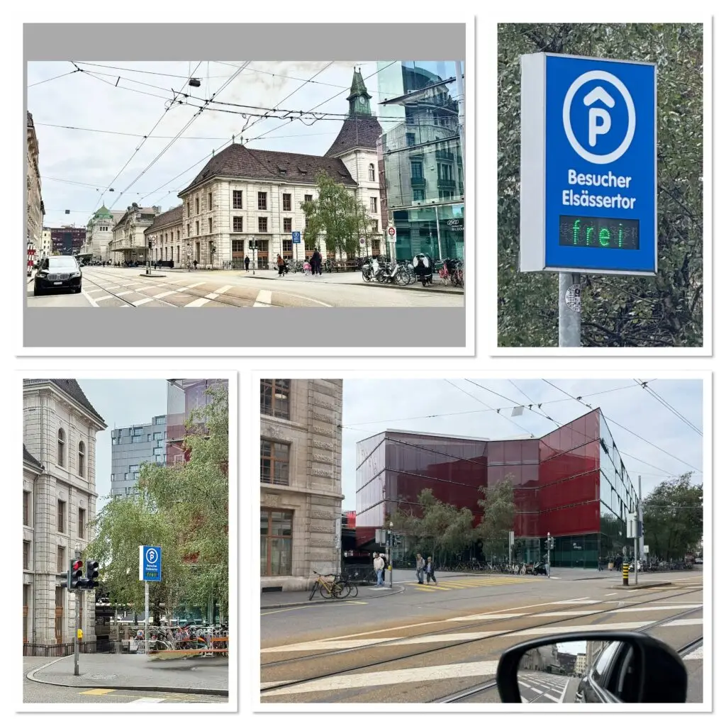Anfahrt zur ZBB Zahnklinik Basel: Parking Elsässertor und Umgebung am Bahnhof SBB